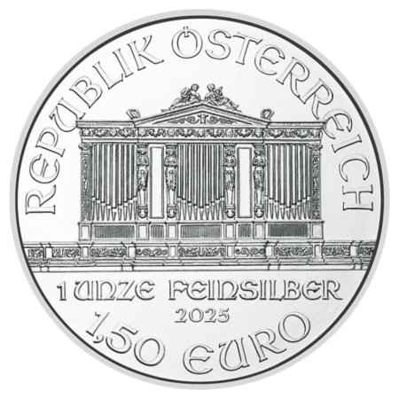 Image of 1 Oz Austrian Philharmonic .999% Fine Silver Coin 2025
