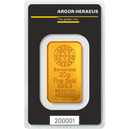 Image of Gold 20 gram Argor-Heraeus Kinebar