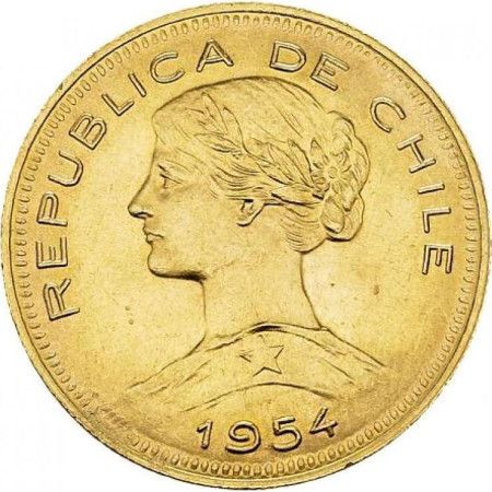 Image of 20.34 Grams Chile 100 Pesos Gold Coin 1954