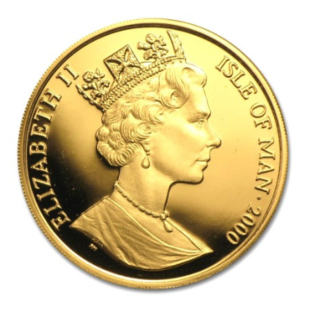 Year 2000 Isle of Man 1 Oz Gold Scottish Fold Cat BU Image of Year 2000 Isle of Man 1 Oz Gold Scottish Fold Cat BU