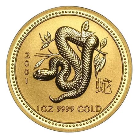 Image of 1 Oz Australian Lunar Series "Year of the Snake" Gold Coin (2001) (Series 1)