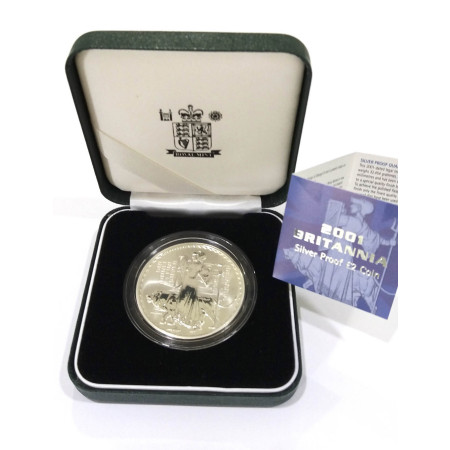 2001 Great Britain 1oz Silver Britannia Proof coin (w/Box & COA) Image of 2001 Great Britain 1oz Silver Britannia Proof coin (w/Box & COA)