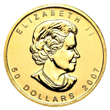 1 Toz Canadian Gold Maple Year 2007 - In Circulated Condition Image of 1 Toz Canadian Gold Maple Year 2007 - In Circulated Condition