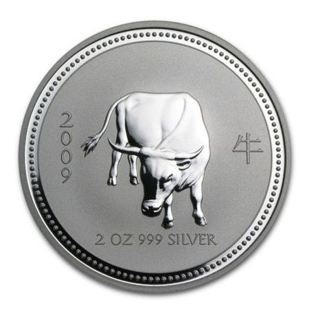2009 Australia 2 oz Silver Year of the Ox BU (Series I)