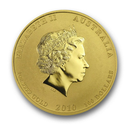 2010 Australia 1oz Gold Lunar Tiger BU .9999% (Series II) coin Image of 2010 Australia 1oz Gold Lunar Tiger BU .9999% (Series II) coin