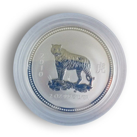 2010 Australia 2 oz Silver Year of the Tiger BU (Series I) Image of 2010 Australia 2 oz Silver Year of the Tiger BU (Series I)