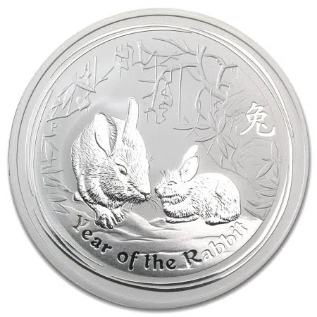 2011 Australia 2 oz Silver Year of the Rabbit BU (Series II)