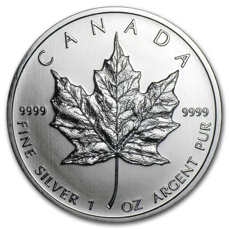(Sold in tubes of 25) Year 2011 1 oz Canadian Maple Leaf Silver Coin