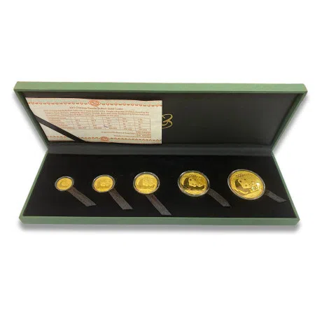 2011 Chinese Panda Gold 5 Bullion Coin Collection BU - 59.0966 grams (1.9 Toz) Fine Gold
