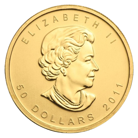 1 Toz Canadian Gold Maple Year 2011 Image of 1 Toz Canadian Gold Maple Year 2011