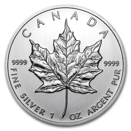(Sold in tubes of 25) Year 2012 1 oz Canadian Maple Leaf Silver Coin