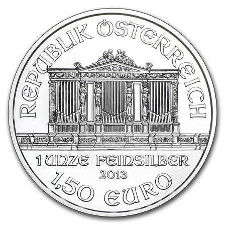 1 Oz Austrian Philharmonic .999% Fine Silver Coin 2013 Image of 1 Oz Austrian Philharmonic .999% Fine Silver Coin 2013