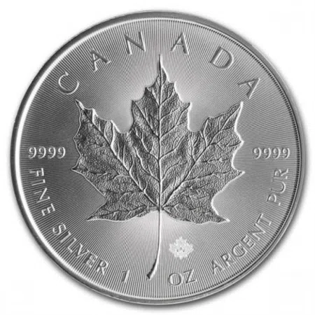 Image of (Sold in tubes of 25) Year 2016 1 oz Canadian Maple Leaf Silver Coin