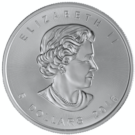 1 Oz Canadian Maple Leaf .9999% Fine Silver Coin 2016 Image of 1 Oz Canadian Maple Leaf .9999% Fine Silver Coin 2016
