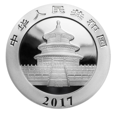30 gram China Panda .999% Fine Silver Coin 2017 (In Capsule) Image of 30 gram China Panda .999% Fine Silver Coin 2017 (In Capsule)