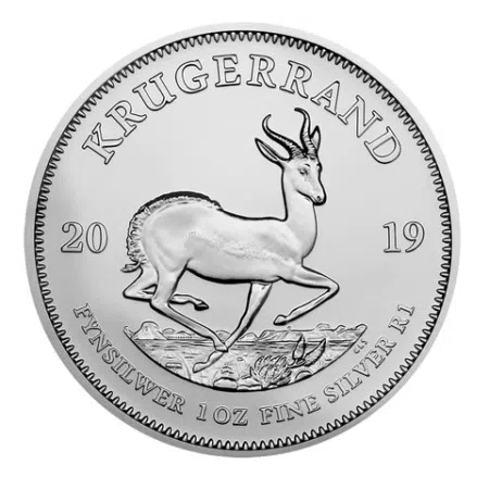 1 Oz South African Krugerrand .999% Fine Silver Coin BU 2019