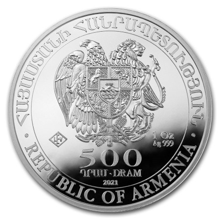 2021 1 oz Armenian Noah's Ark Silver Coin Image of 2021 1 oz Armenian Noah's Ark Silver Coin