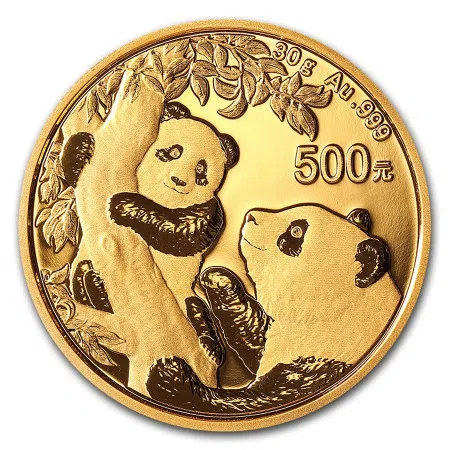 Image of 30 gram Chinese Panda Gold BU Coin 2021