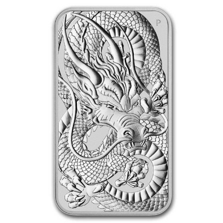 1 oz 2021 Perth Mint Dragon Silver Rectangular Coin Image of 1 oz 2021 Perth Mint Dragon Silver Rectangular Coin