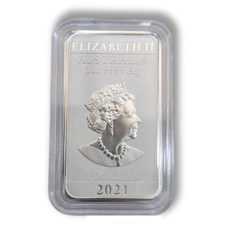 1 oz 2021 Perth Mint Dragon Silver Rectangular Coin Image of 1 oz 2021 Perth Mint Dragon Silver Rectangular Coin