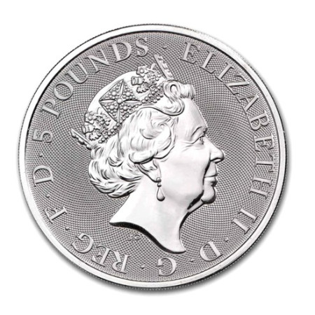 2021 Queen's Beasts 2 oz Silver BU 'Completer' Coin Image of 2021 Queen's Beasts 2 oz Silver BU 'Completer' Coin