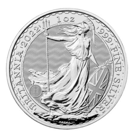 Image of (Sold in tubes of 25) 1 Oz UK Britannia Silver QE II Coin 2022