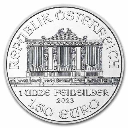 1 Oz Austrian Philharmonic .999% Fine Silver Coin 2023 Image of 1 Oz Austrian Philharmonic .999% Fine Silver Coin 2023