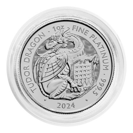 Image of 1 Oz Tudor Beasts - Dragon Platinum BU Coin 2024 | PRE-ORDER (ETA mid-Feb)