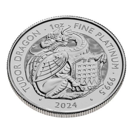 Image of 1 Oz Tudor Beasts - Dragon Platinum BU Coin 2024 | PRE-ORDER (ETA mid-Feb)