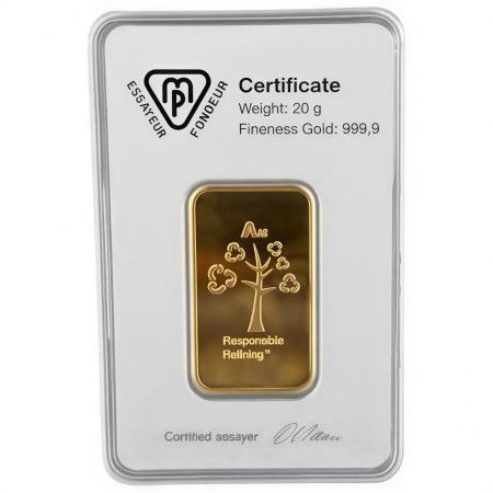 Image of 20 grams Metalor Gold Minted Bar