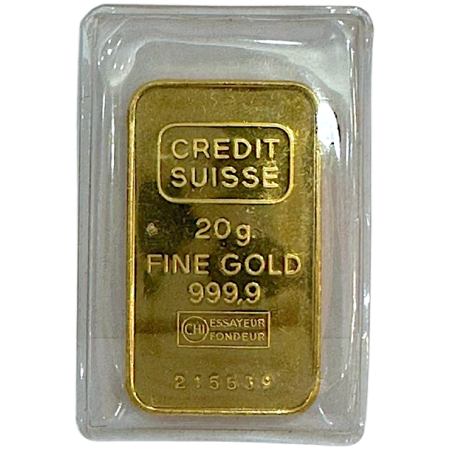 Image of 20 gram Credit Suisse Gold Minted Bar (Circulated)