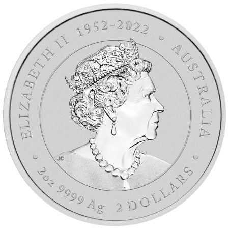 Image of 2 Oz Australian Lunar Year of the Dragon Silver Coin 2024