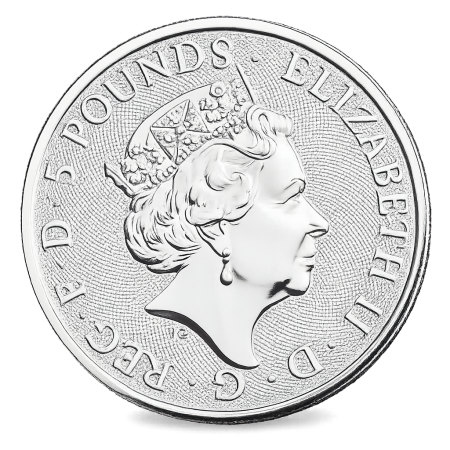 Image of 2 Oz Queen's Beasts White Lion Silver Coin 2020