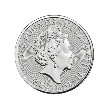 Image of 2 Oz Queen's Beasts White Lion Silver Coin 2020