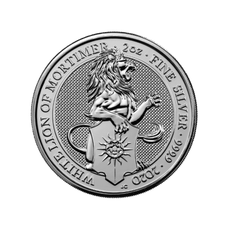2 Oz Queen's Beasts White Lion Silver Coin 2020