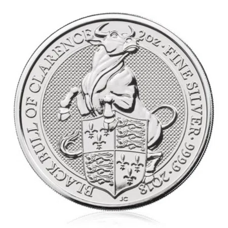 Image of The Queen's Beasts 2018 – Black Bull – 2 oz Silver Bullion Coin