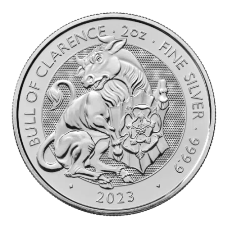Image of 2 Oz Tudor Beasts - The Bull of Clarence Silver BU Coin 2023