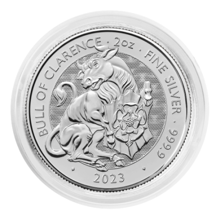 2 Oz Tudor Beasts - The Bull of Clarence Silver BU Coin 2023 Image of 2 Oz Tudor Beasts - The Bull of Clarence Silver BU Coin 2023