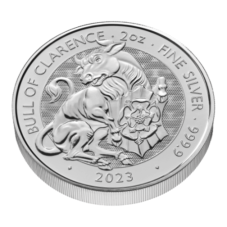 2 Oz Tudor Beasts - The Bull of Clarence Silver BU Coin 2023 Image of 2 Oz Tudor Beasts - The Bull of Clarence Silver BU Coin 2023