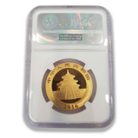 China Gold Panda 999% Year 2016 30gram BU (NGC Slab Graded FIRST RELEASE) Image of China Gold Panda 999% Year 2016 30gram BU (NGC Slab Graded FIRST RELEASE)