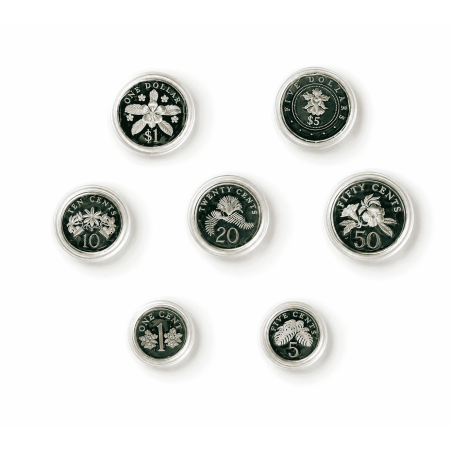 Image of 36.96 Gram Singapore Plants & Flowers Sterling Silver Proof Coin Set 1994