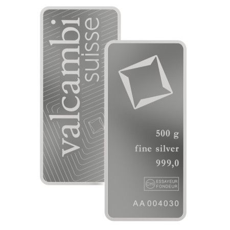 500 Gram Valcambi Silver Minted Bar