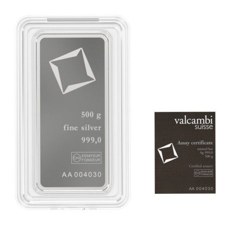 Image of 500 Gram Valcambi Silver Minted Bar