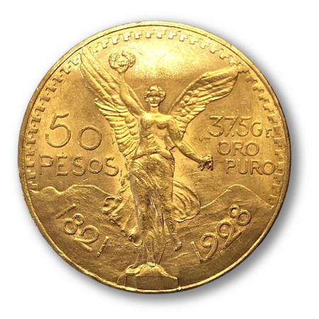 50 Pesos Centenario 37.5g gold coin 1821/1928 - 41.67g | IPM Bullion Image of 50 Pesos Centenario 37.5g gold coin 1821/1928 - 41.67g | IPM Bullion