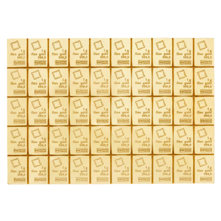 50x 1 Gram Valcambi Gold CombiBar Image of 50x 1 Gram Valcambi Gold CombiBar
