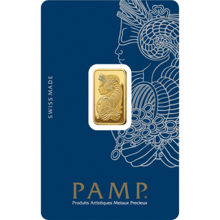 5 gram PAMP Lady Fortuna Gold Minted Bar 