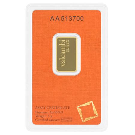 Image of 5 Gram Valcambi Gold Minted Bar