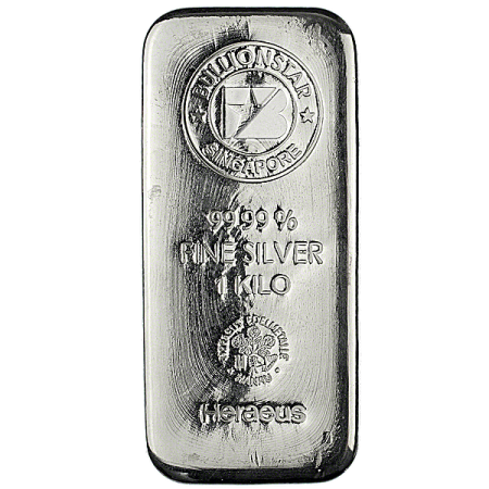 Image of 1 kg BullionStar Silver Cast Bar 99.99% Purity