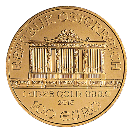 1 Oz Austrian Philharmonic Gold Coin 2015 Image of 1 Oz Austrian Philharmonic Gold Coin 2015