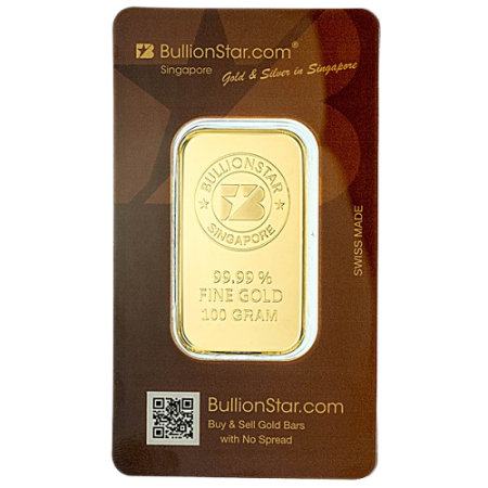 Image of 100 Gram Minted bar (BullionStar) Argor-Heraeus